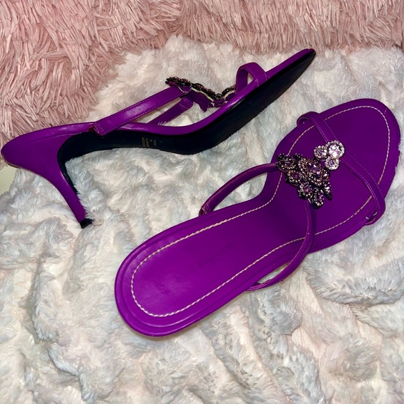 Jessica London Purple Crystal Heeled Sandals Size 11M RARE & HTF - Picture 7 of 16